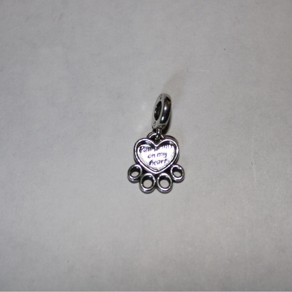 Pandora Hearts & Paw Print Dangle Charm Sterling Silver - Picture 8 of 8